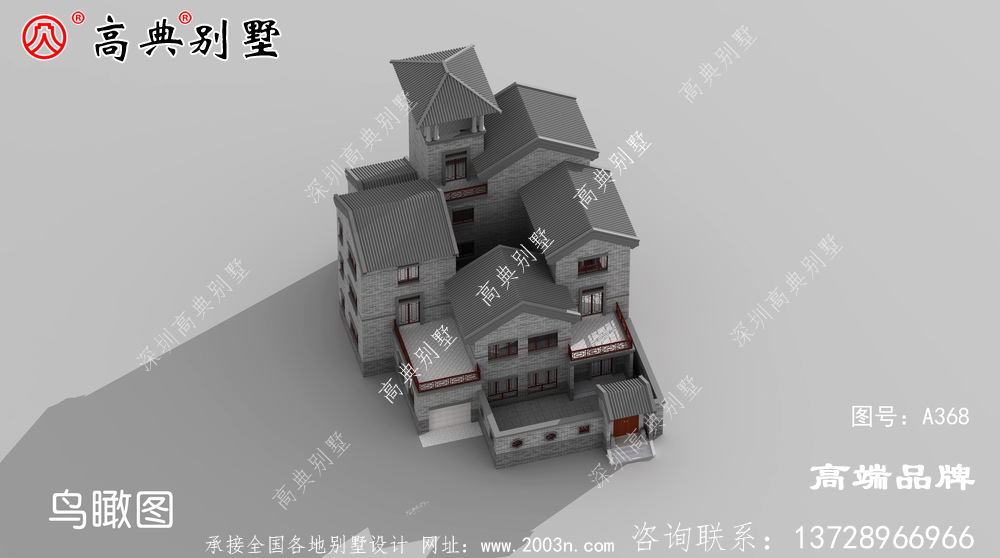 二层半新中式乡村自建别墅