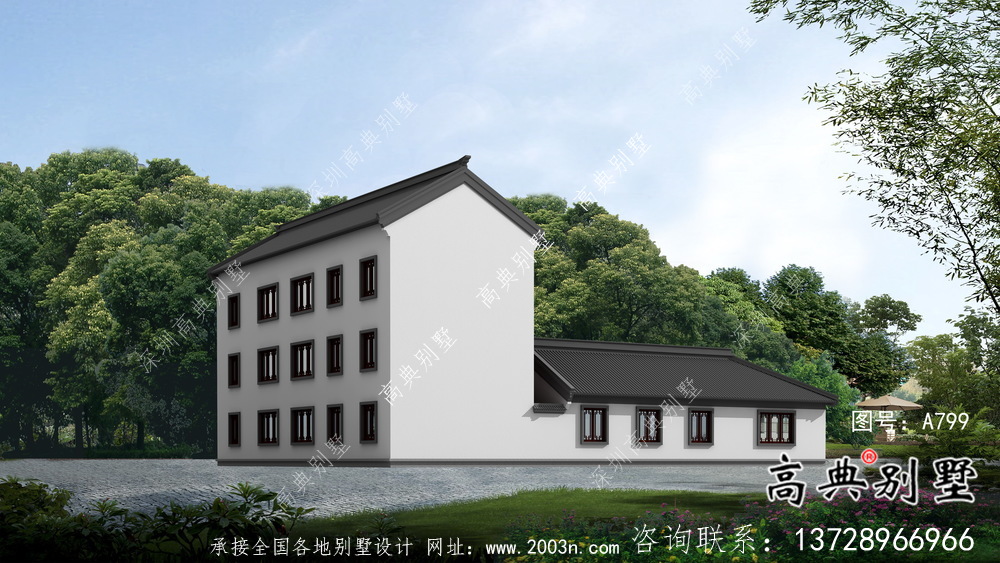 新中式别墅自建新农村三层工程建筑工程图纸整套