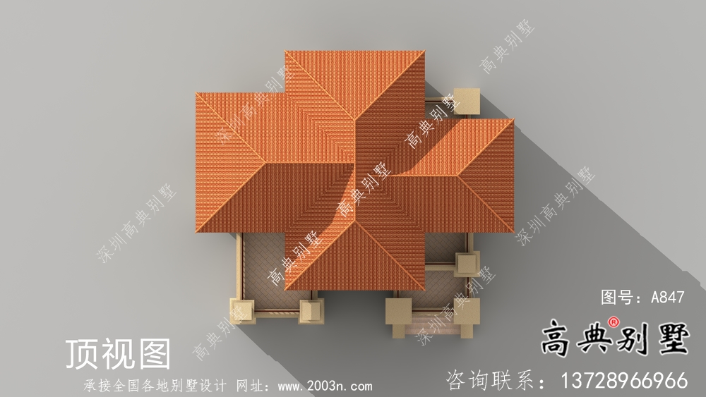 全套五层欧式豪华大型别墅自建效果工程图纸