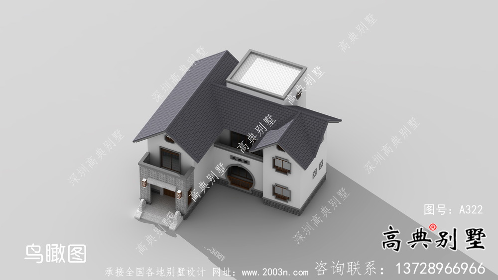 新中式风格农村二层房屋设计图纸
