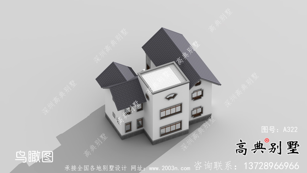 新中式风格农村二层房屋设计图纸