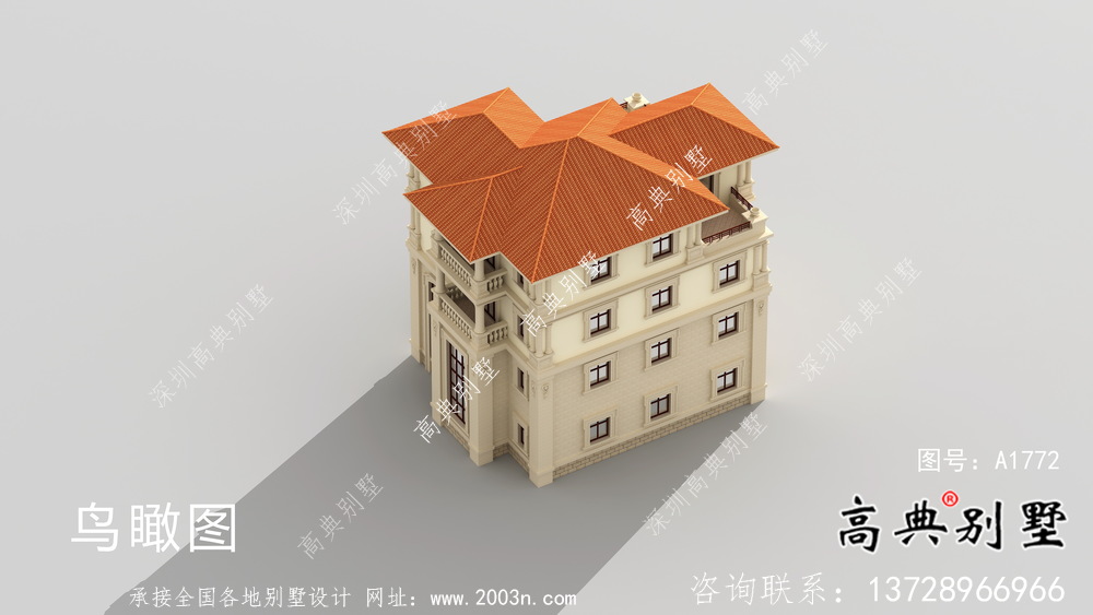奢华欧式古典四层自建别墅设计实际效果工程图纸