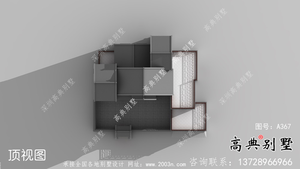 新农村中式三层别墅设计图纸