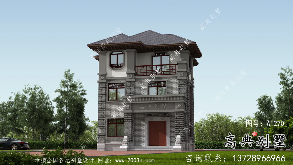 新中式简约三层别墅设计图纸