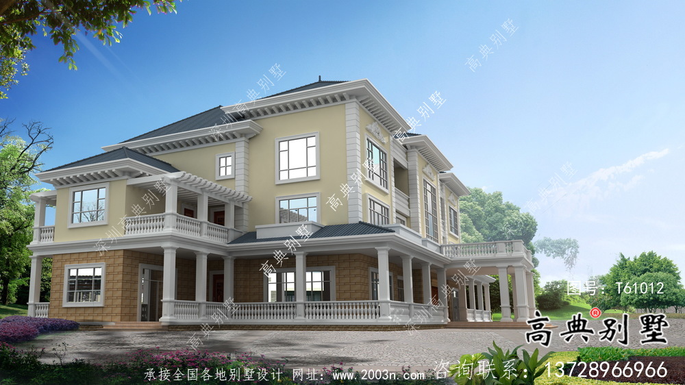法式风格三层大户型欧式别墅设计效果图