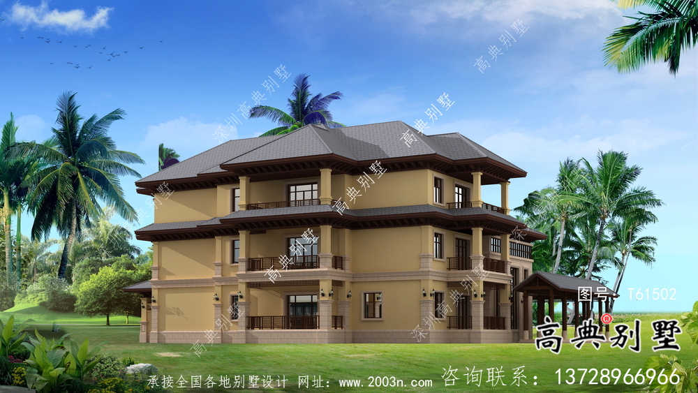 多卧室东南亚风格别墅建筑设计图