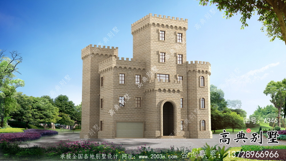 欧式五层城堡式别墅奢华别墅外观设计图