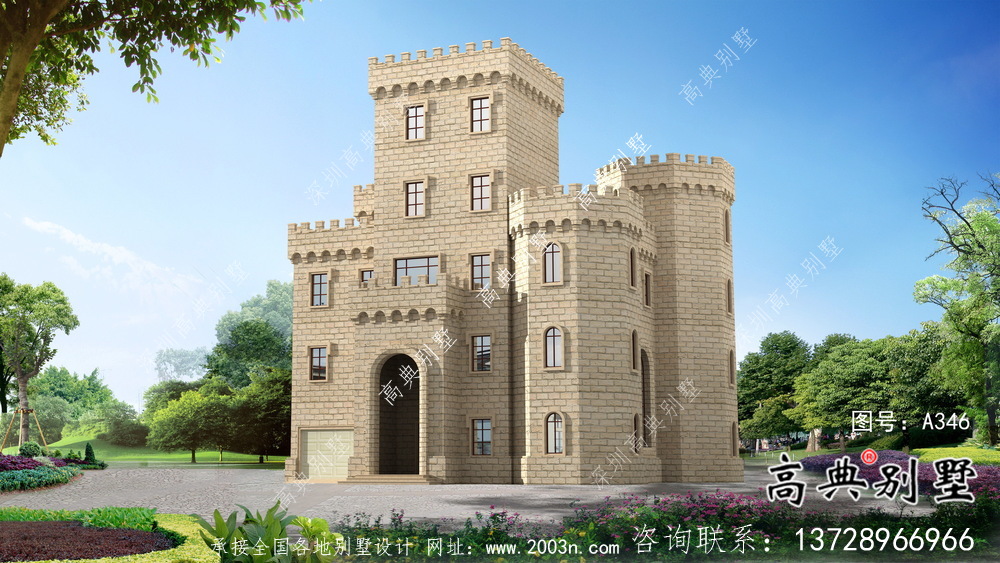 欧式五层城堡式别墅奢华别墅外观设计图