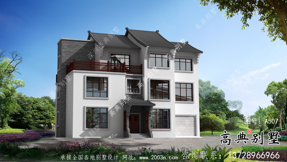 新中式简约优雅三层别墅设计+结构图