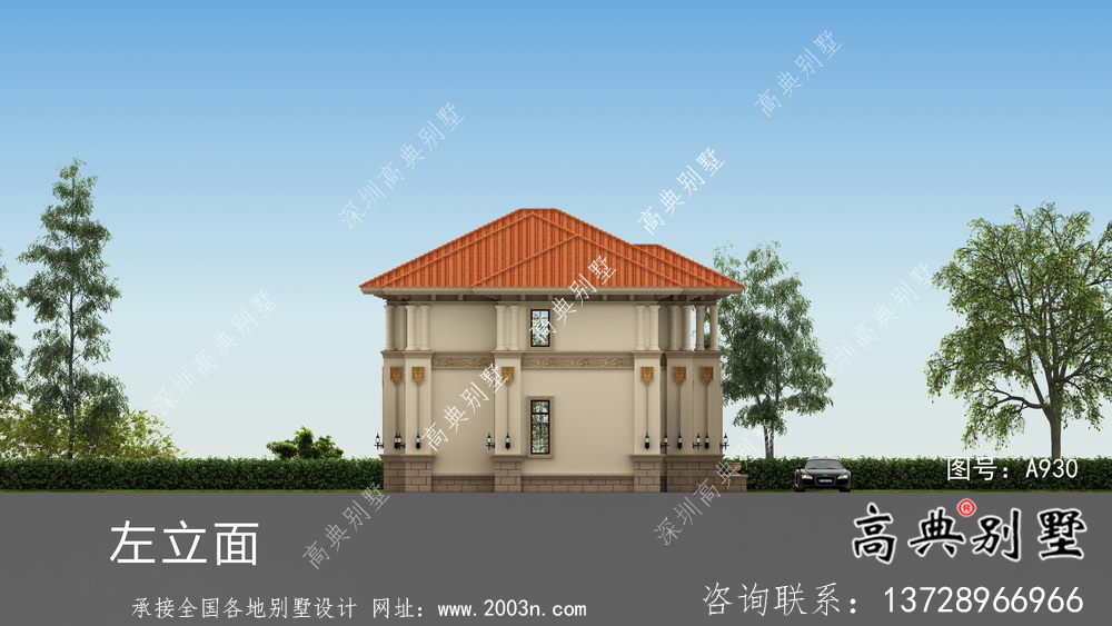 意大利风格复式框架结构两层别墅设计图