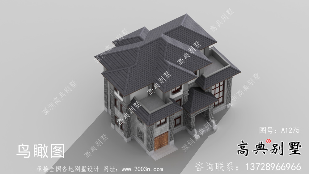 漂亮的新中式风格乡村小别墅设计图