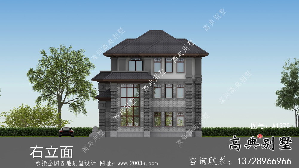 漂亮的新中式风格乡村小别墅设计图
