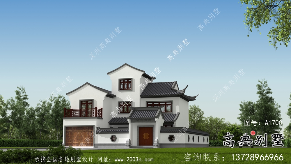 新中式三层苏式园林别墅设计图纸