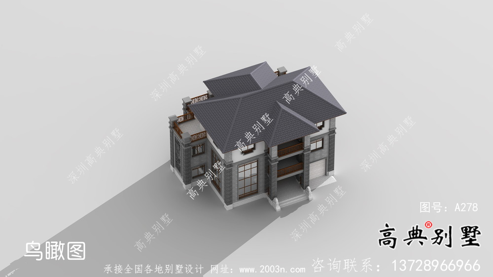 中式风格三层创新农村别墅设计图纸