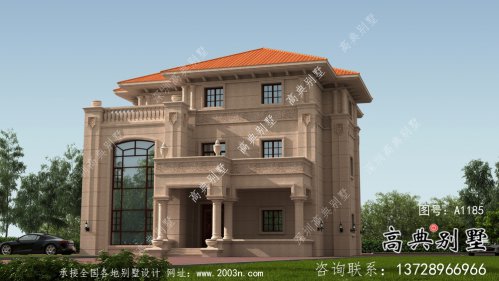 豪华欧式石材三层别墅设计图及效果图