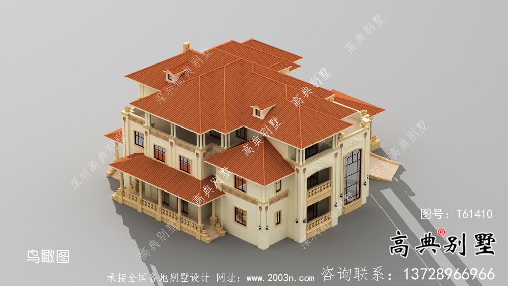 坡屋顶意大利风格时尚独栋别墅工程图纸