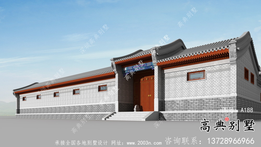 新中式传统北京三进四合院别墅设计图纸