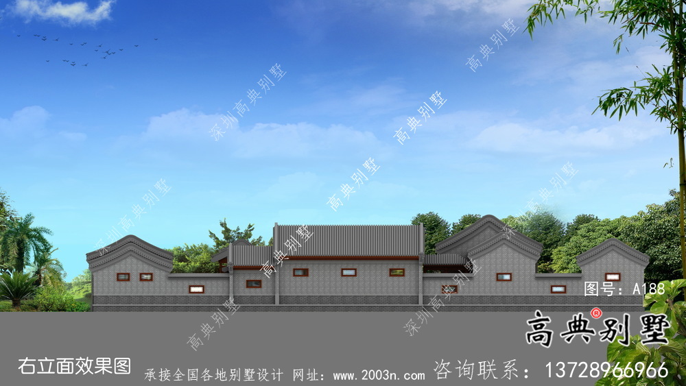 新中式传统北京三进四合院别墅设计图纸