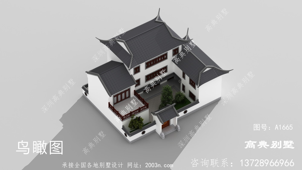 颜值高户型实用的中式三层别墅